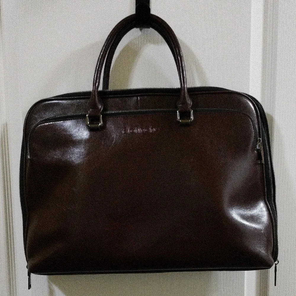 Blofinche Laptop Messenger shoulder bag Genuine Leather Briefcase 13.3 15.6 Inch